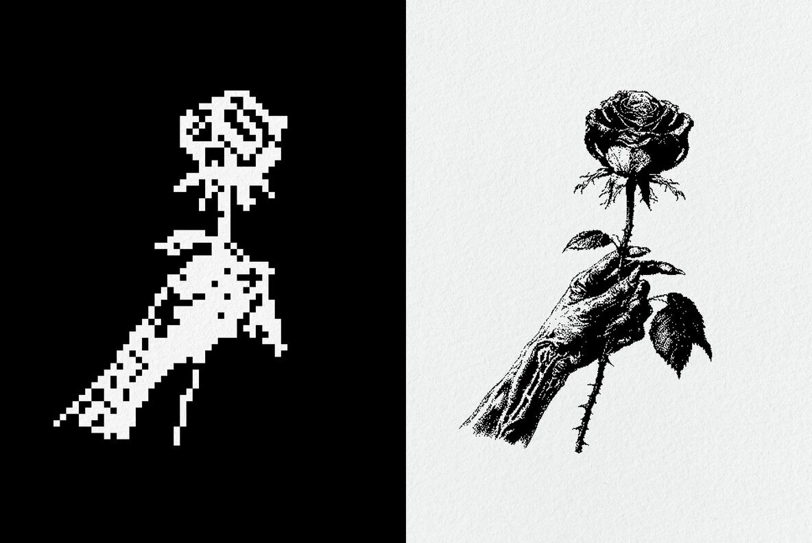 Dark Aesthetic Dithering Graphic Pack Vol 5 3