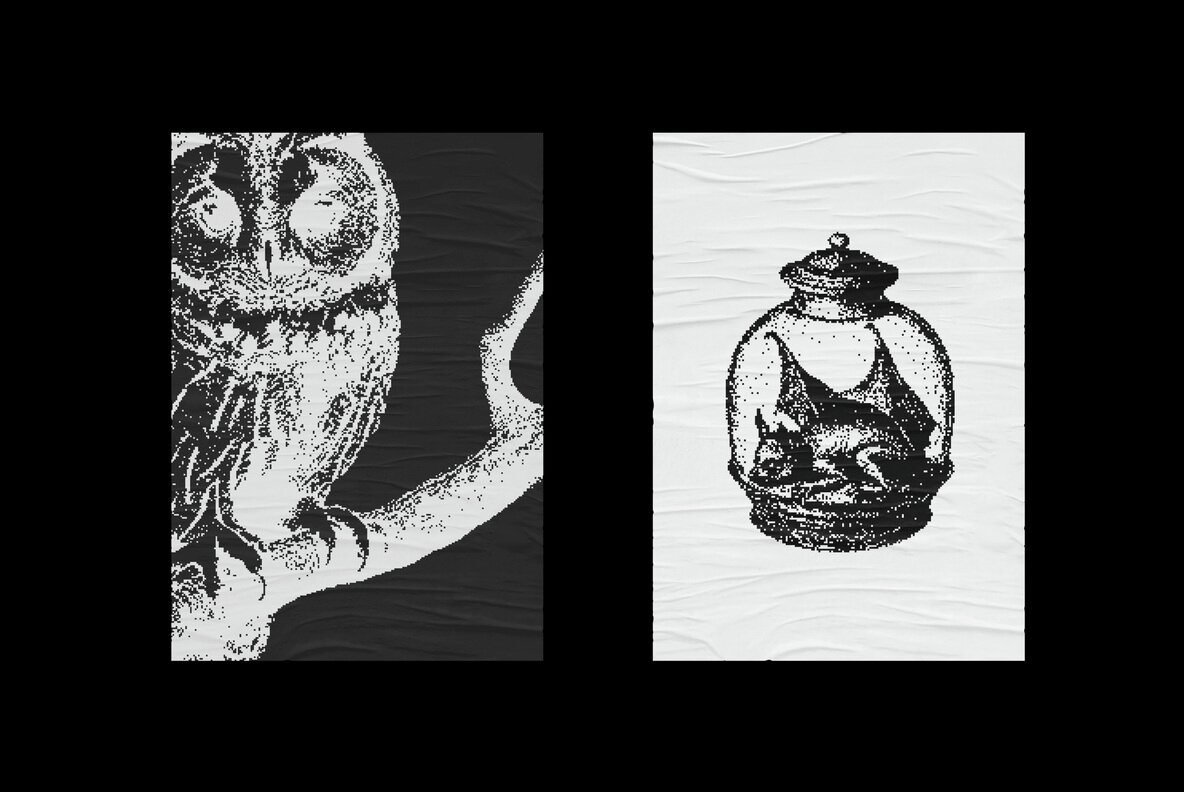 Dark Aesthetic Dithering Graphic Pack Vol 5 5