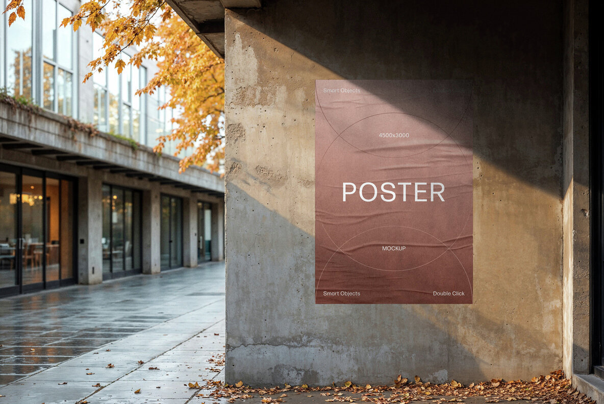 Outdoor A4 Glued Poster Mockup 1