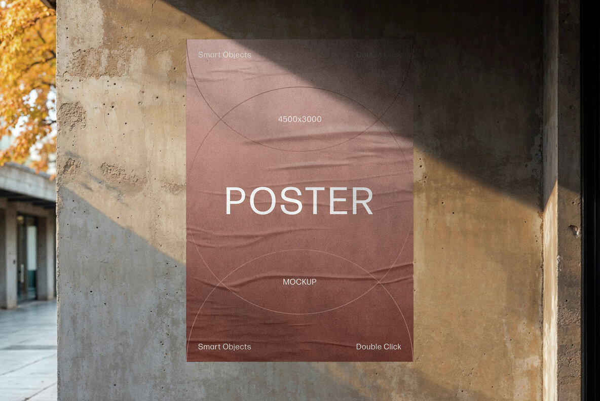 Outdoor A4 Glued Poster Mockup 3