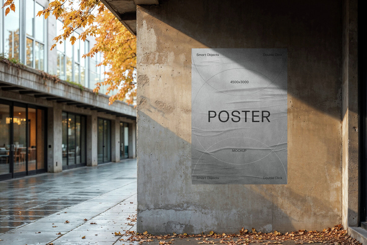 Outdoor A4 Glued Poster Mockup 4