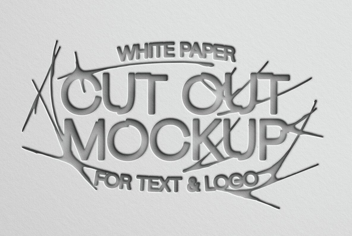 White Paper Cut Out Mockup 1