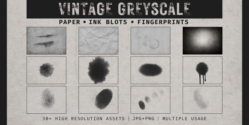 Vintage Paper Greyscale Textures