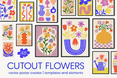 Cutout Flowers Vector Poster Creator