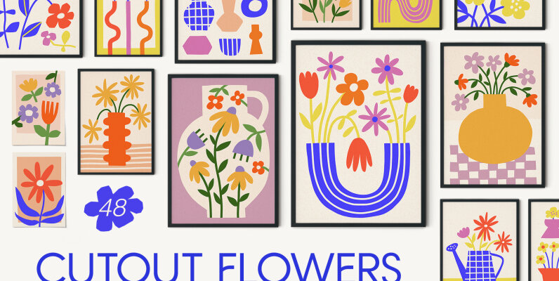 Cutout Flowers Vector Poster Creator