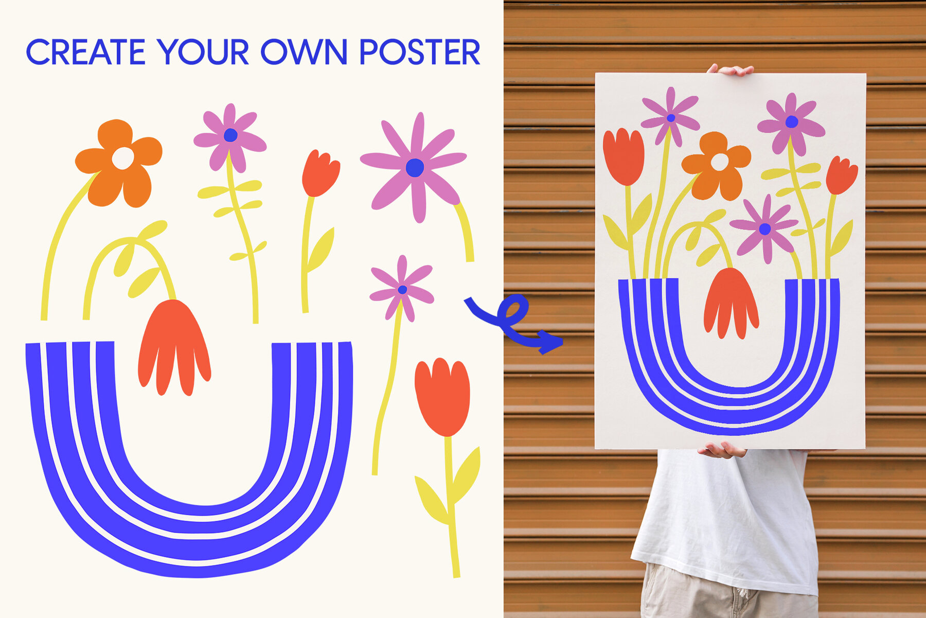 Cutout Flowers Vector Poster Creator 15