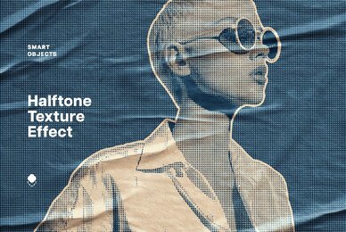 Halftone Texture Glued Paper Effect