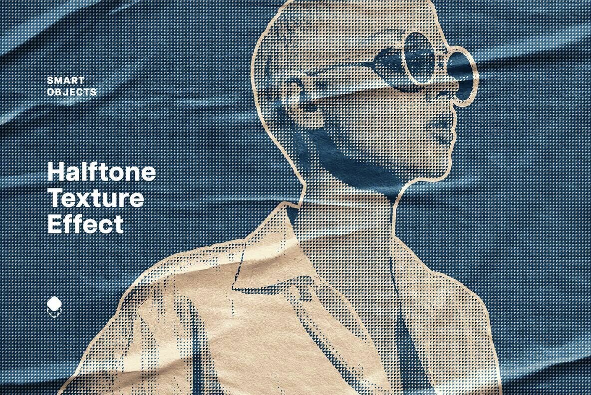 Halftone Texture Glued Paper Effect 1