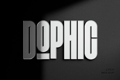 Glossy Chrome Logo Mockup