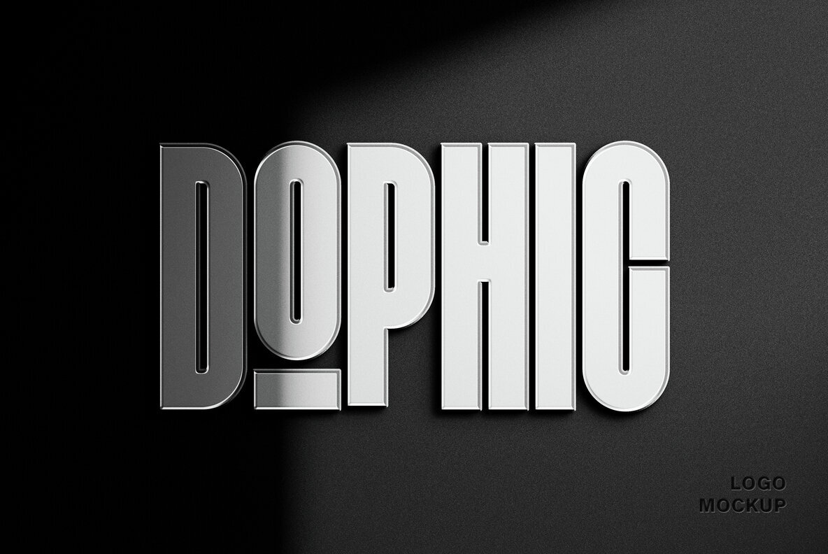 Glossy Chrome Logo Mockup 1