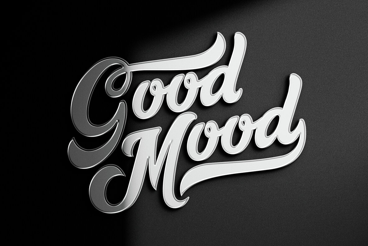 Glossy Chrome Logo Mockup 4