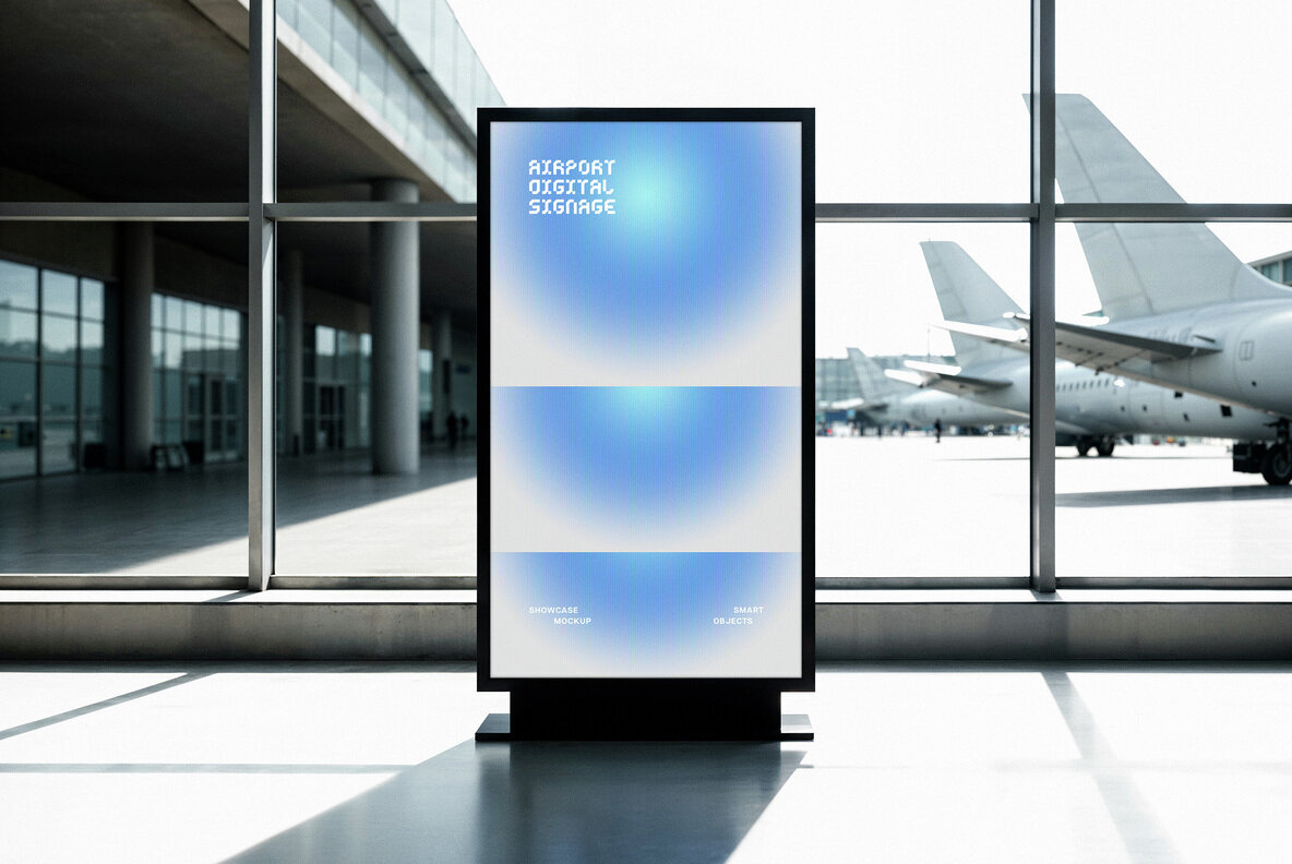 Airport Digital Signage Screen Mockup 1