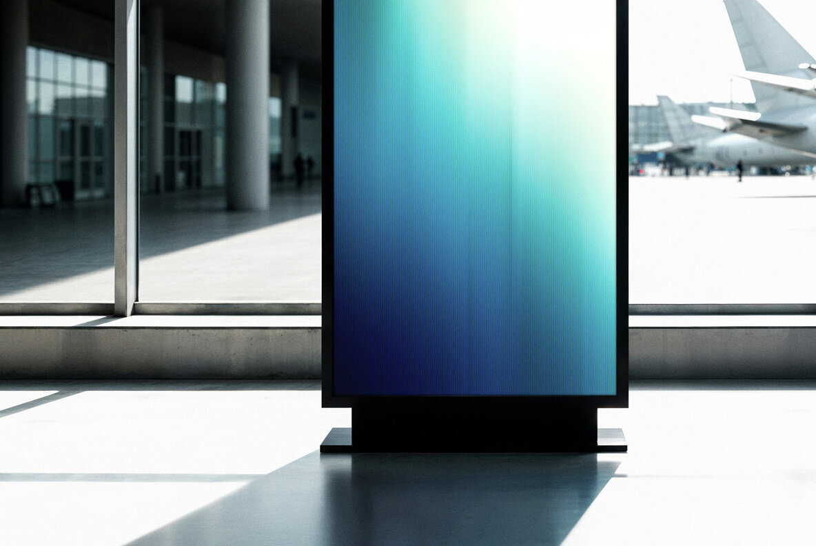 Airport Digital Signage Screen Mockup 2