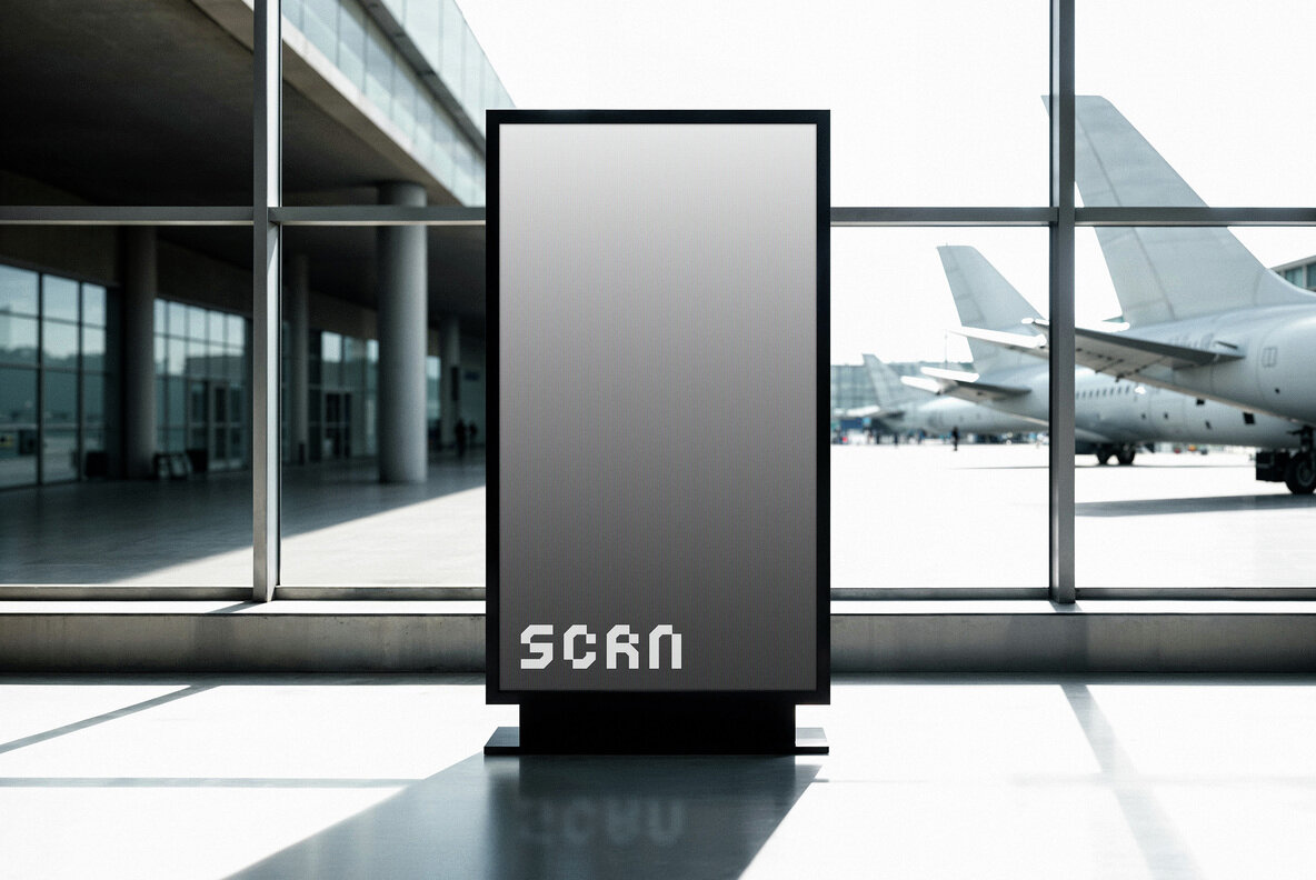 Airport Digital Signage Screen Mockup 4