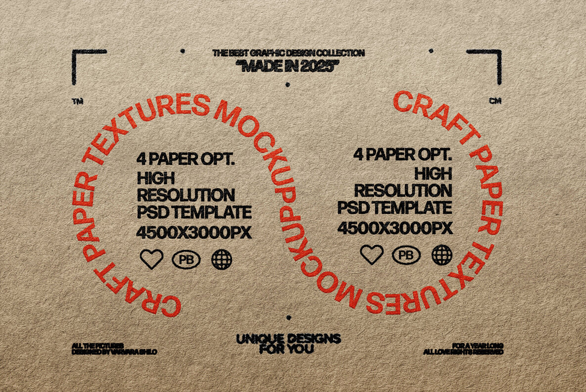 Craft Paper Textures Mockup 1