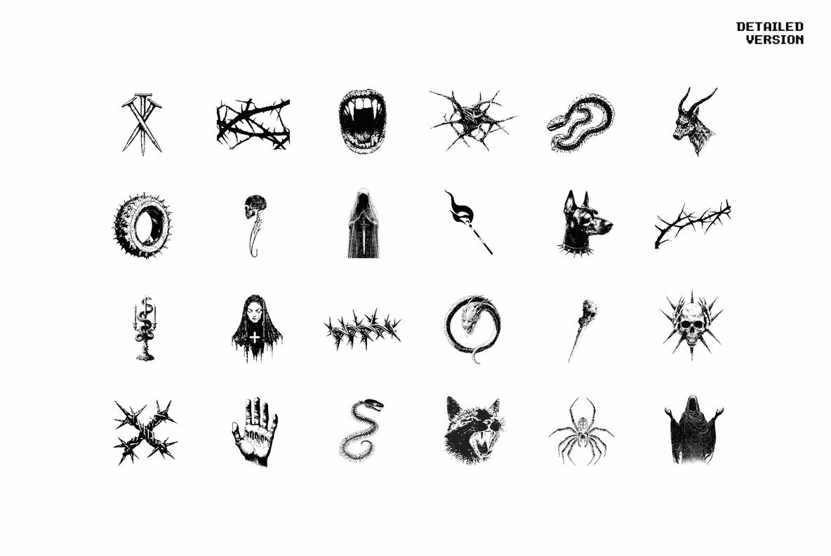 Dark Aesthetic Dithering Graphic Bundle 2