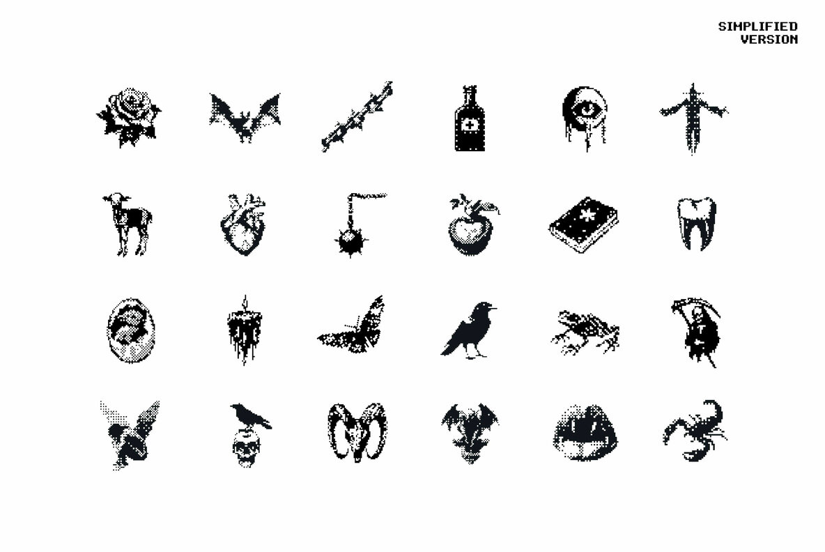 Dark Aesthetic Dithering Graphic Bundle 9