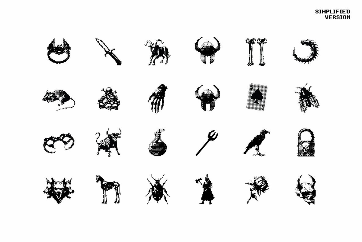 Dark Aesthetic Dithering Graphic Bundle 13