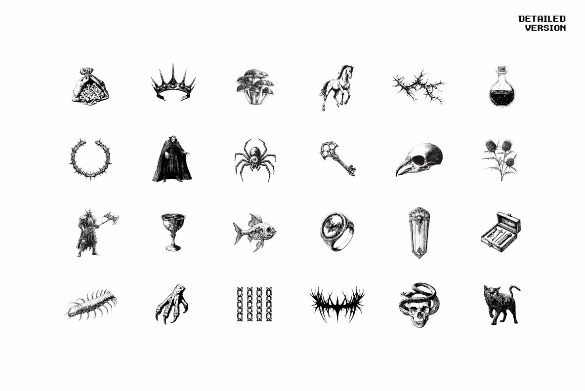 Dark Aesthetic Dithering Graphic Bundle 15