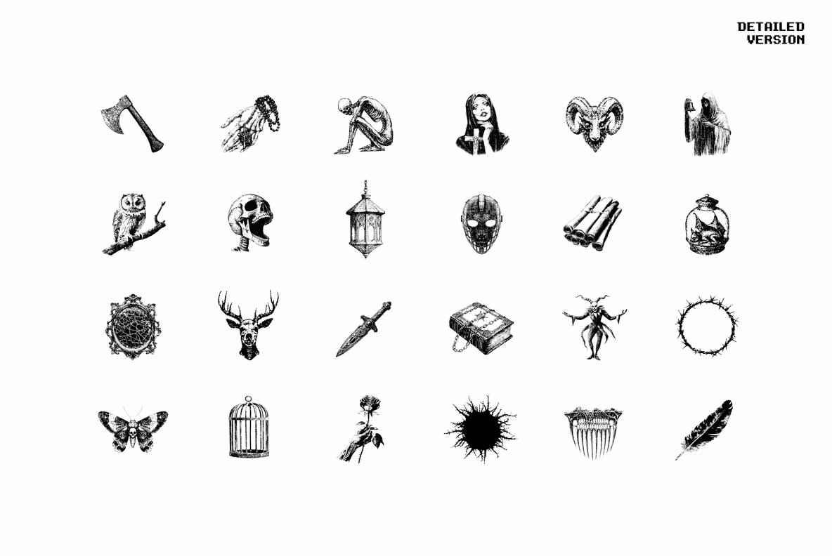 Dark Aesthetic Dithering Graphic Bundle 19