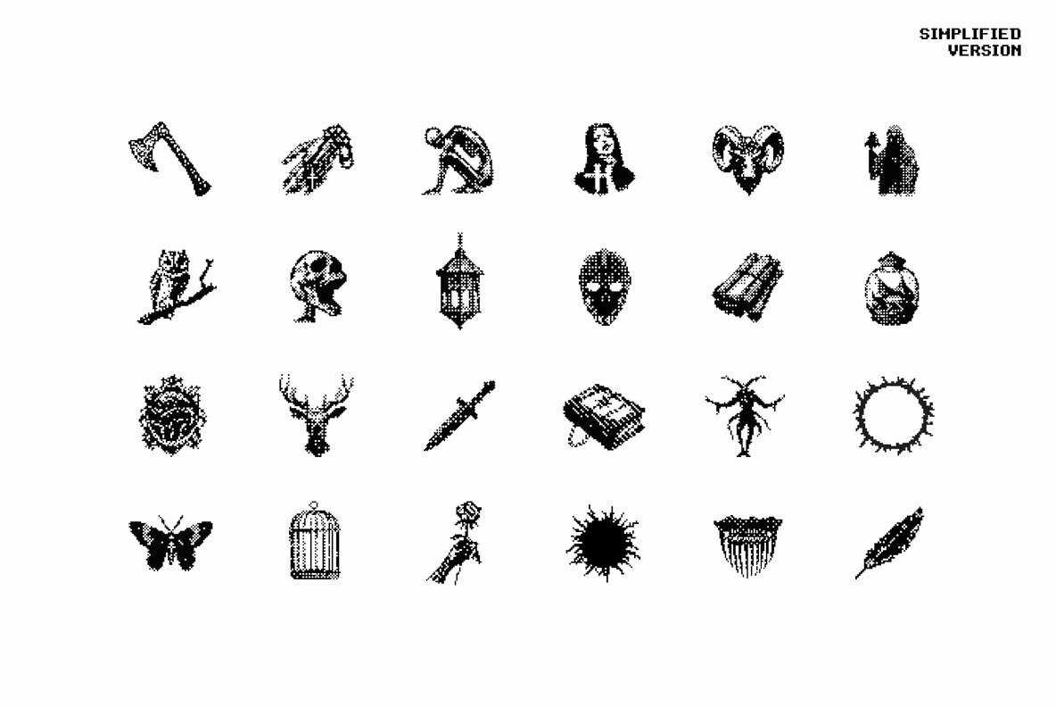 Dark Aesthetic Dithering Graphic Bundle 21