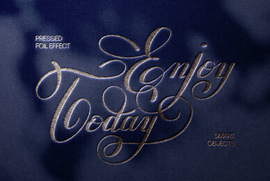 Pressed Foil Text and Logo Mockup