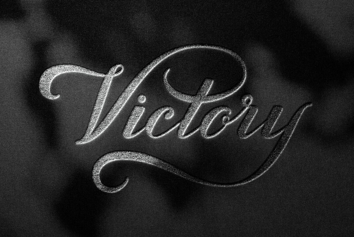 Pressed Foil Text and Logo Mockup 3