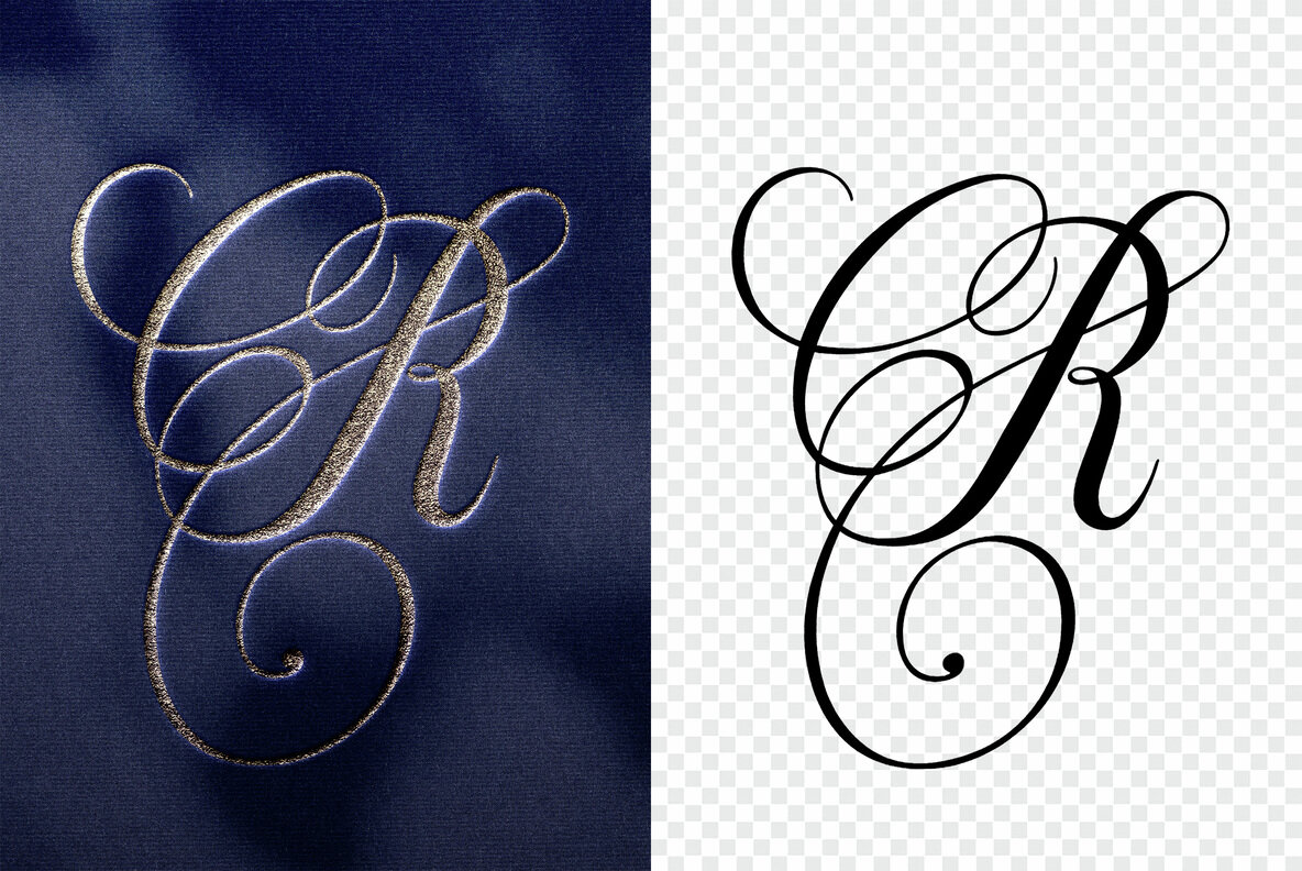 Pressed Foil Text and Logo Mockup 4