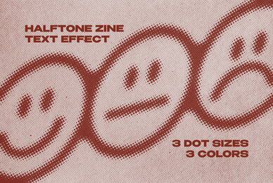 Halftone Zine Text and Logo Effect