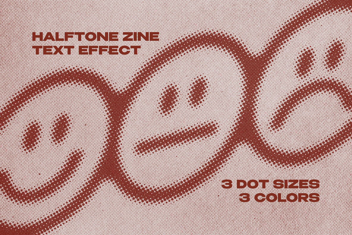 Halftone Zine Text and Logo Effect 1