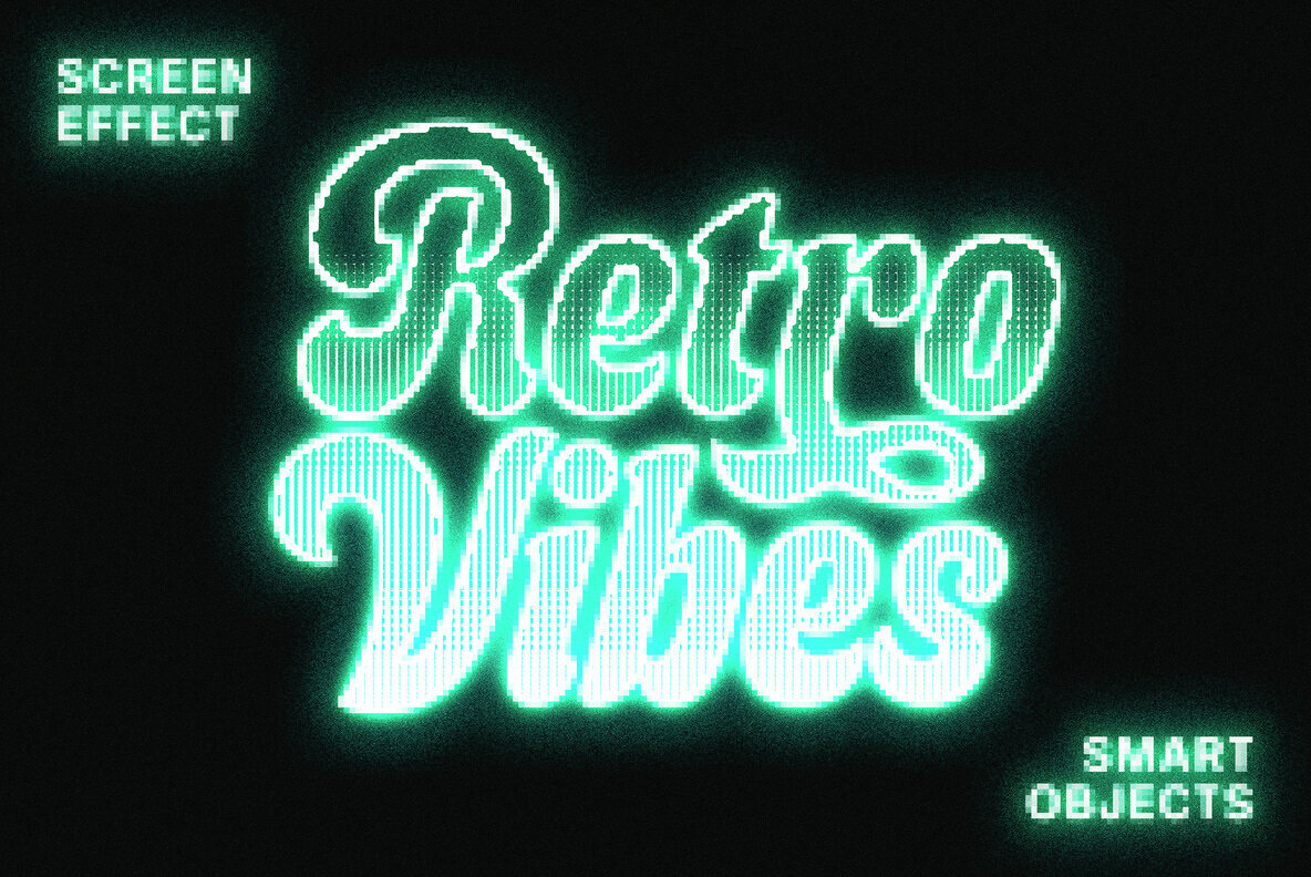 Retro Screen Text and Logo Effect 1