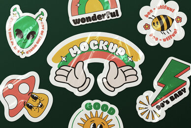 Wrinkled Sticker Mockup