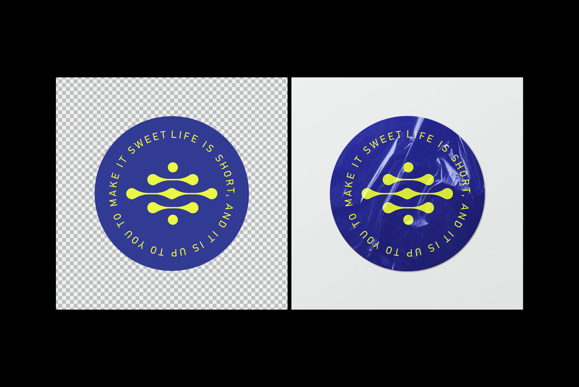 Wrinkled Sticker Mockup 3