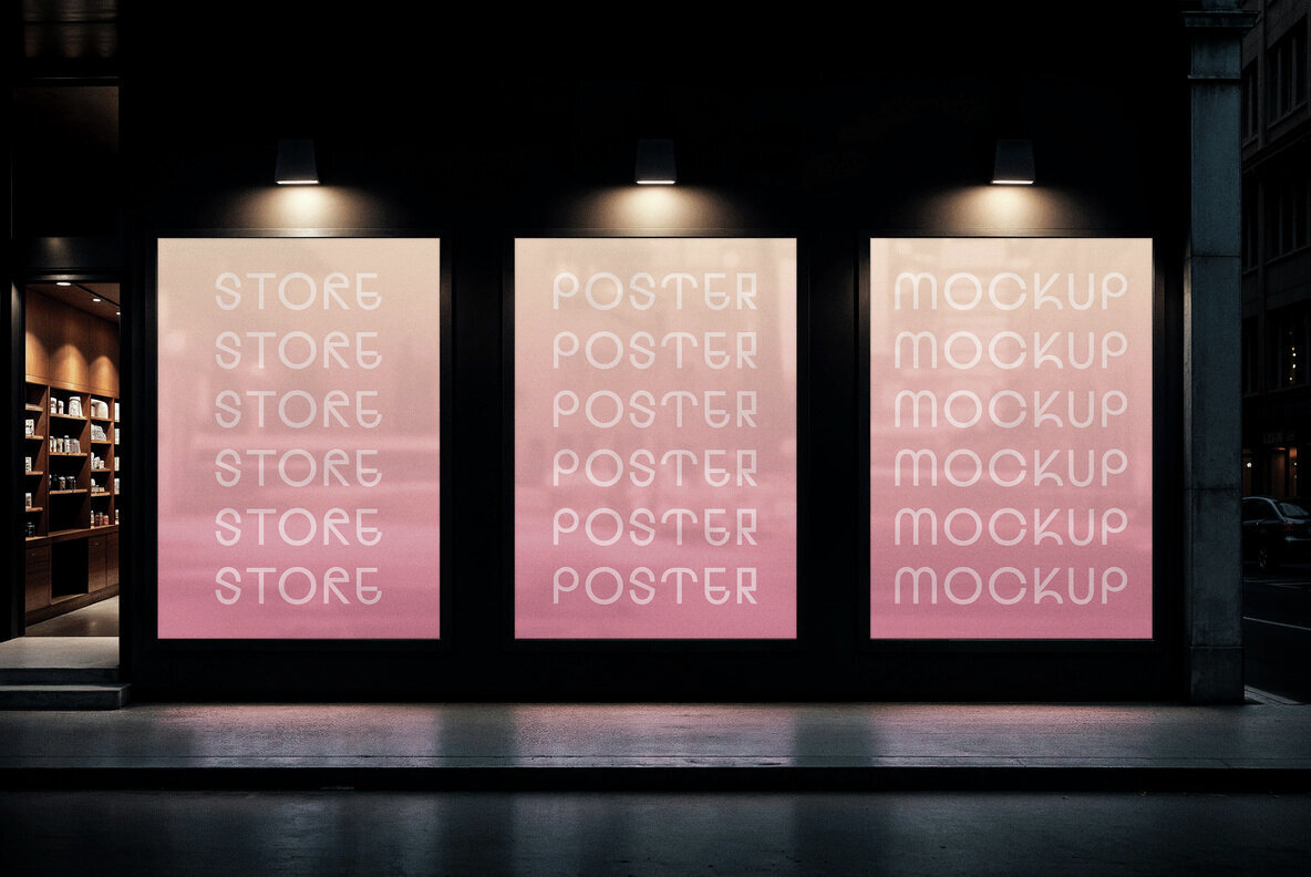 3 Storefront Posters Mockup 2