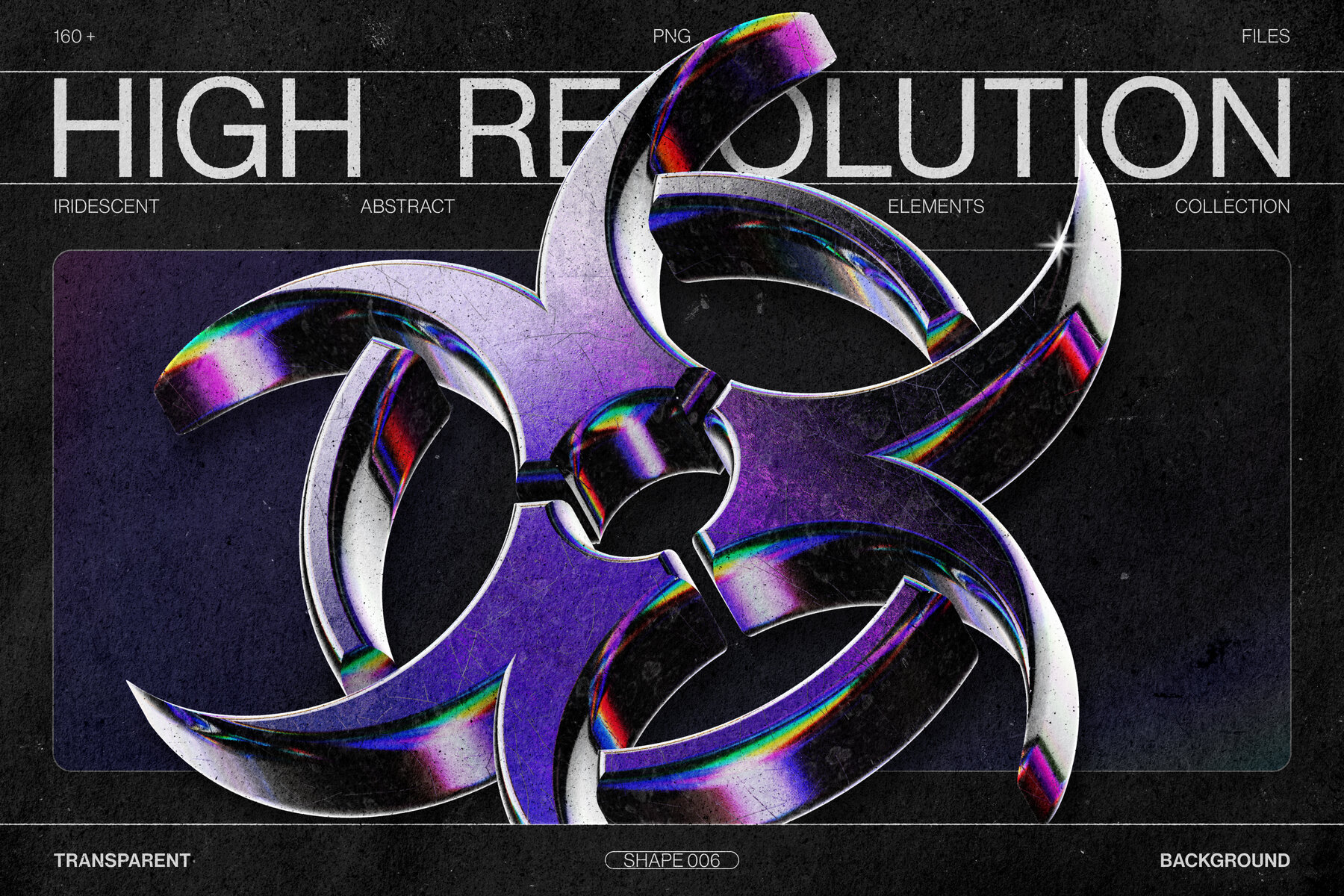 Chromatic Glass Shapes 162 Iridescent 3D Elements 4