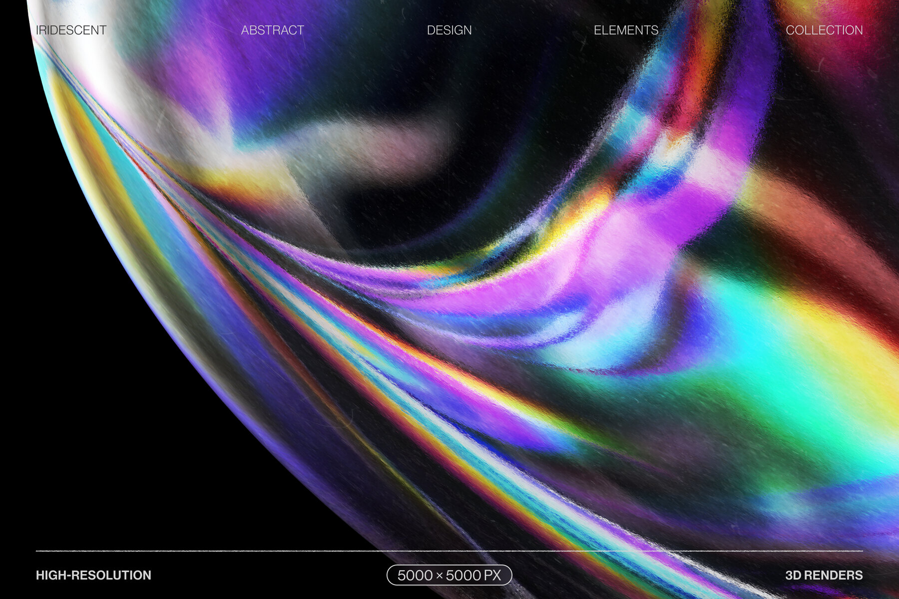 Chromatic Glass Shapes 162 Iridescent 3D Elements 14