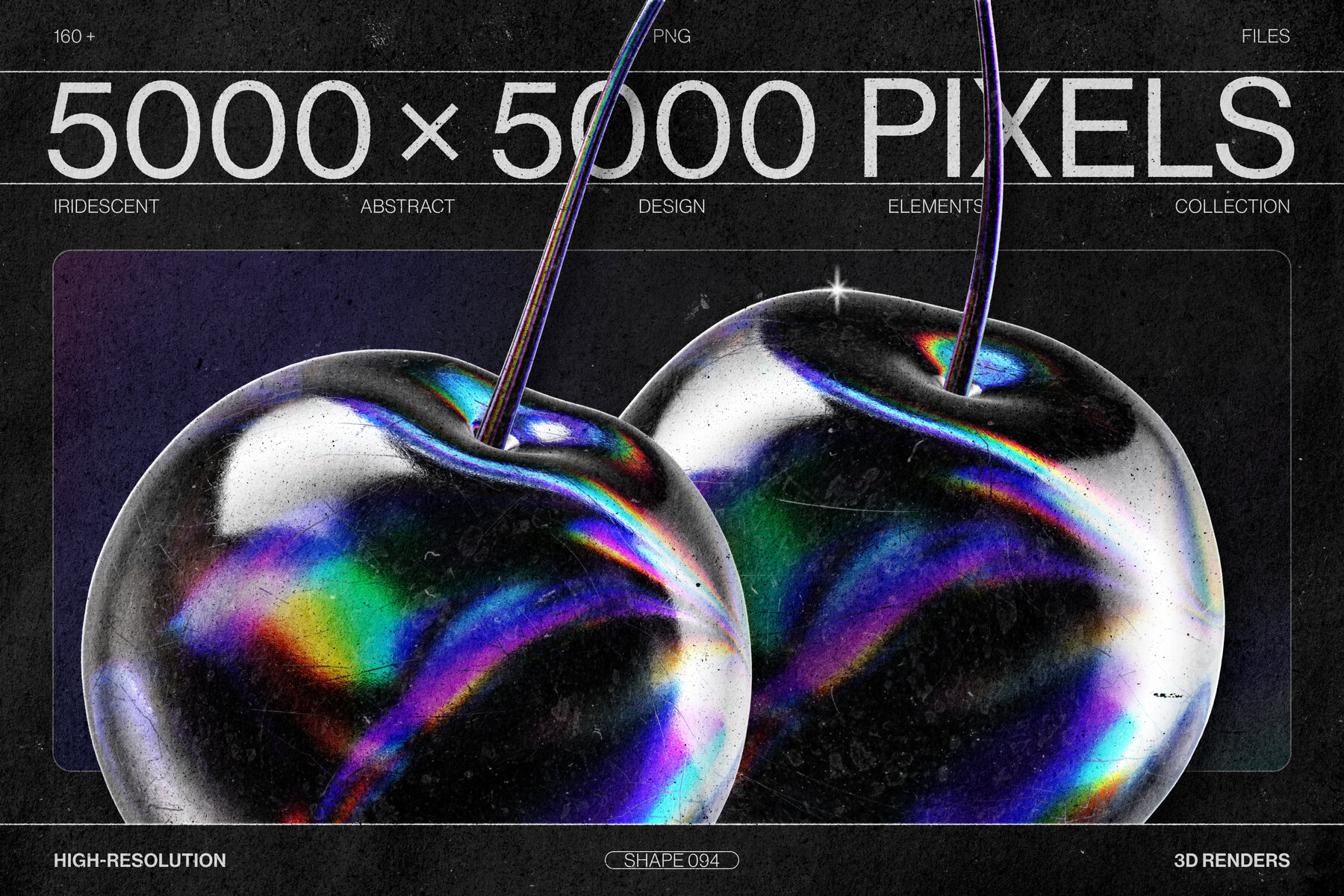 Chromatic Glass Shapes 162 Iridescent 3D Elements 15