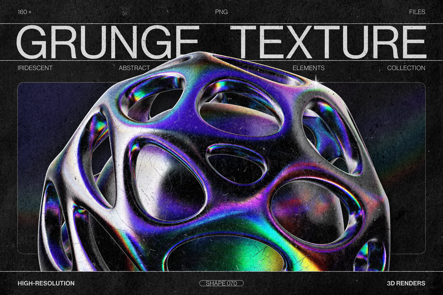 Chromatic Glass Shapes 162 Iridescent 3D Elements 19