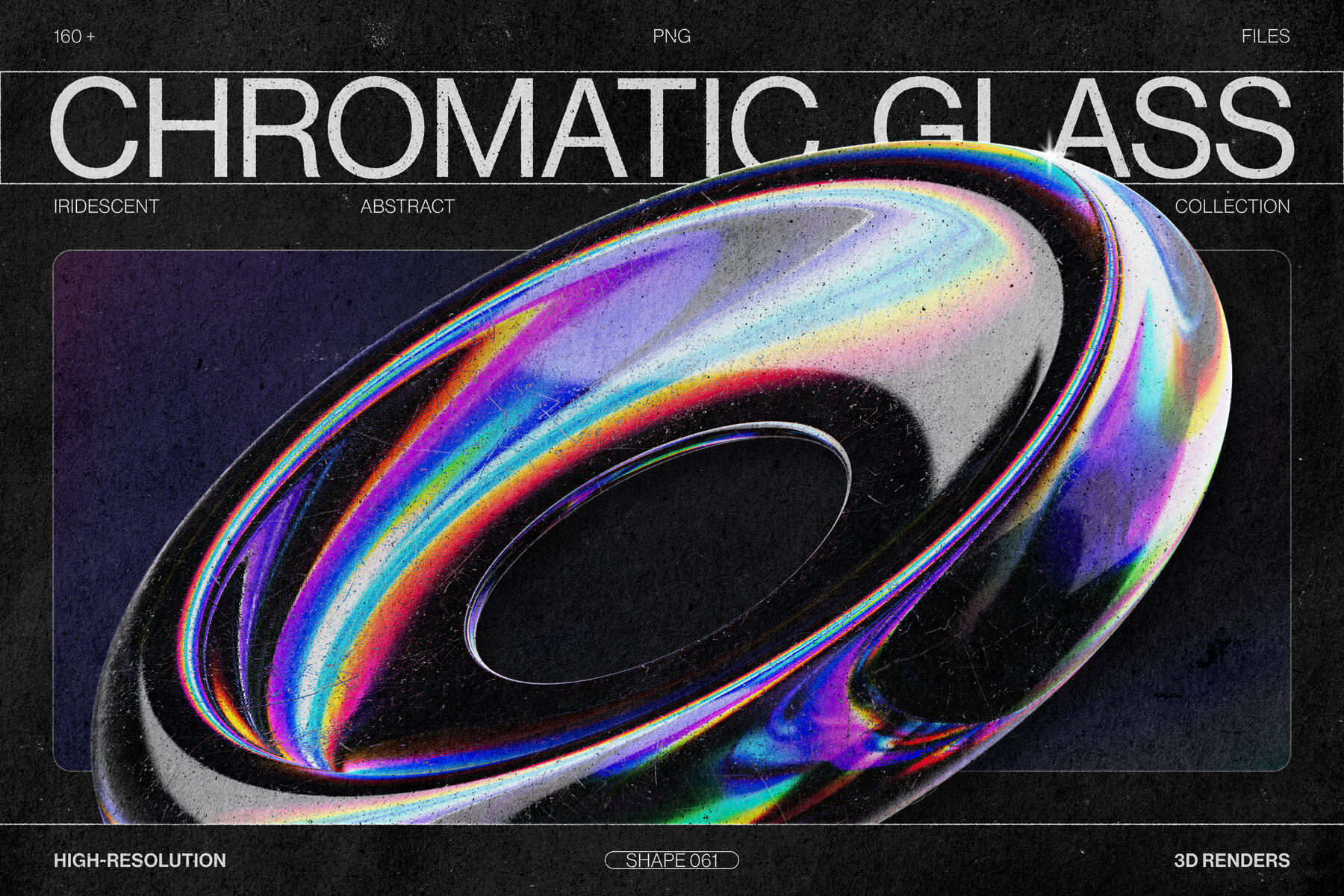 Chromatic Glass Shapes 162 Iridescent 3D Elements 27