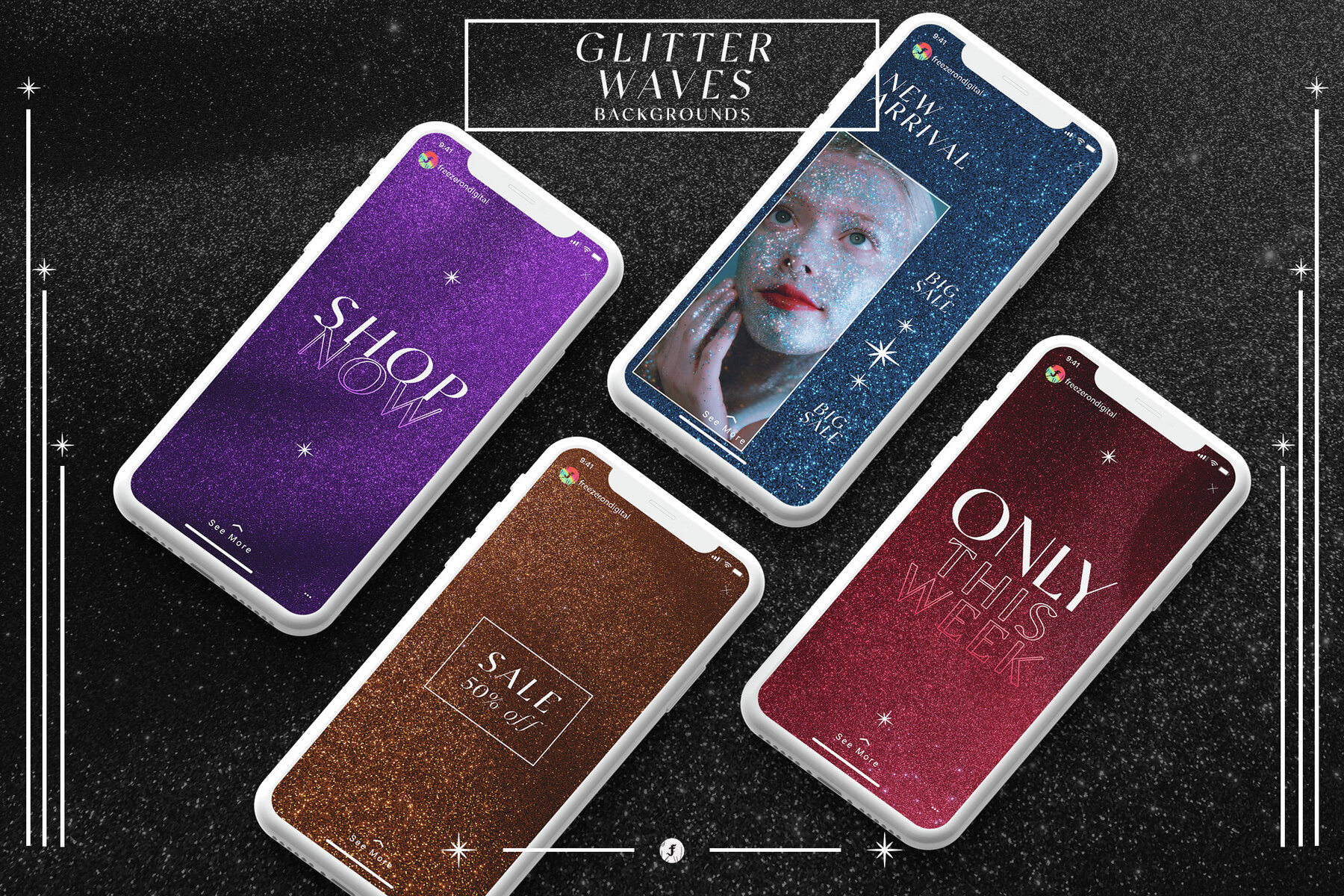 Glitter Waves Backgrounds 4