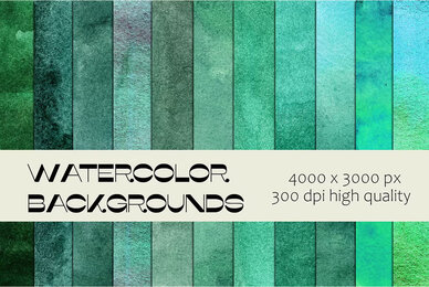 Green Watercolor Digital Backgrounds