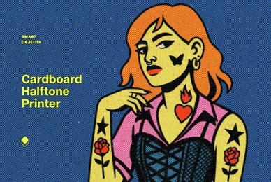 Cardboard Halftone Printer Effect