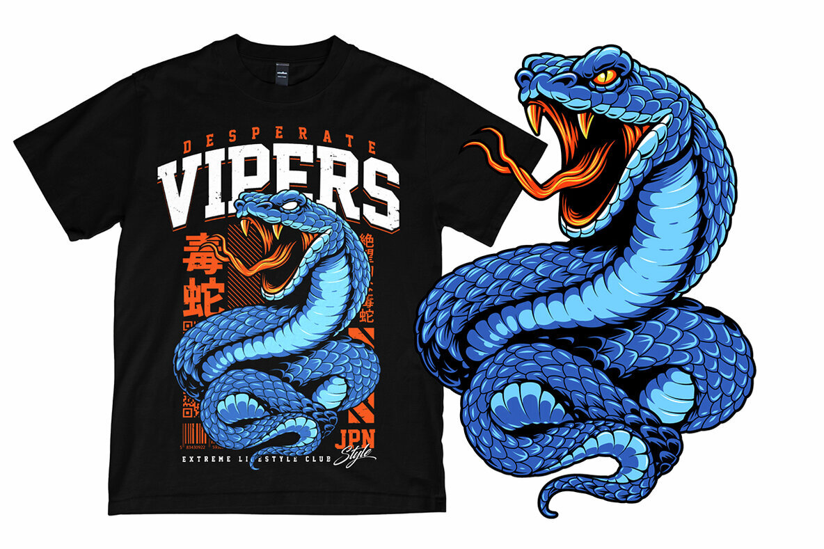 Tattoo Snake Mascot Vector Template 1