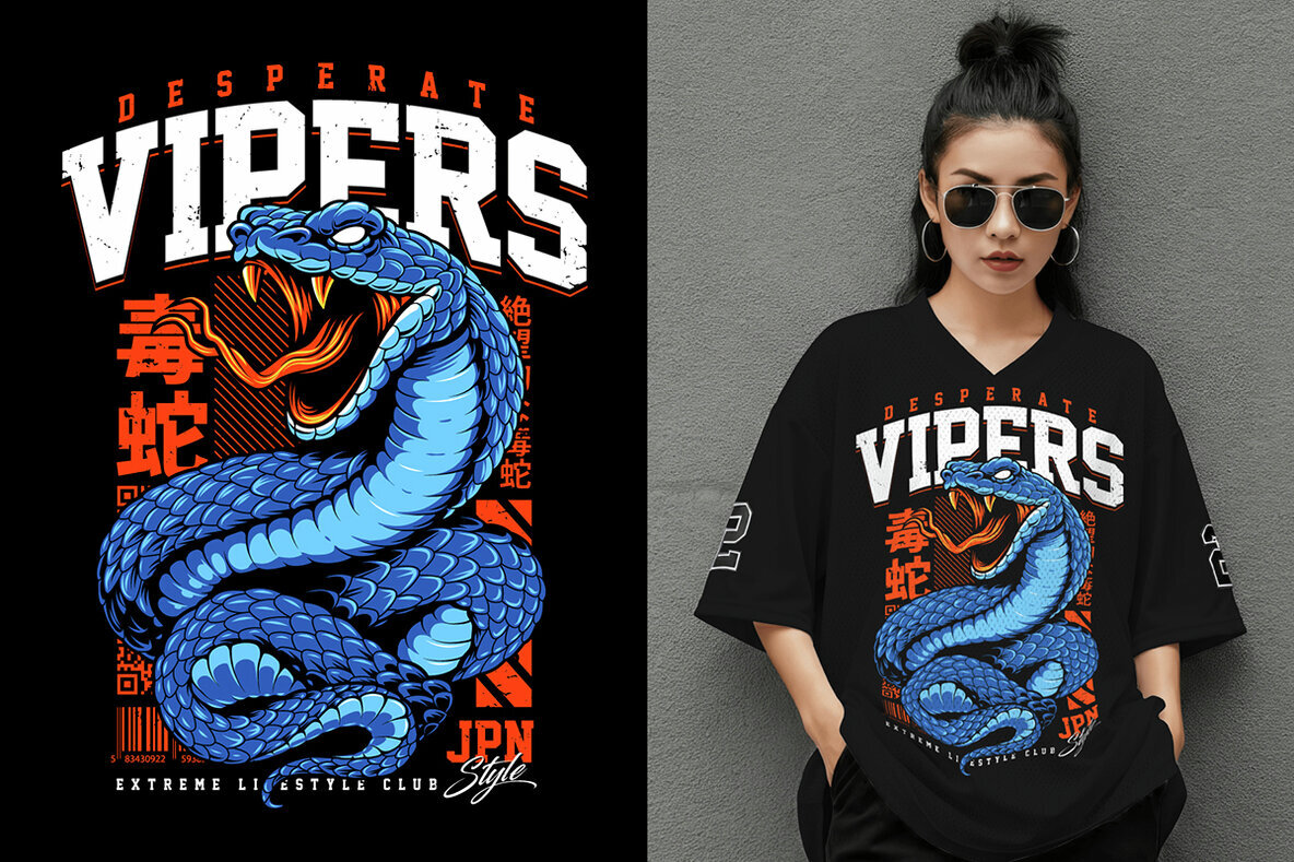 Tattoo Snake Mascot Vector Template 2