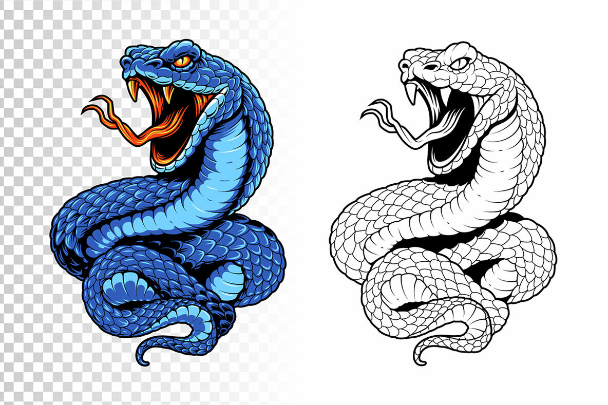 Tattoo Snake Mascot Vector Template 3