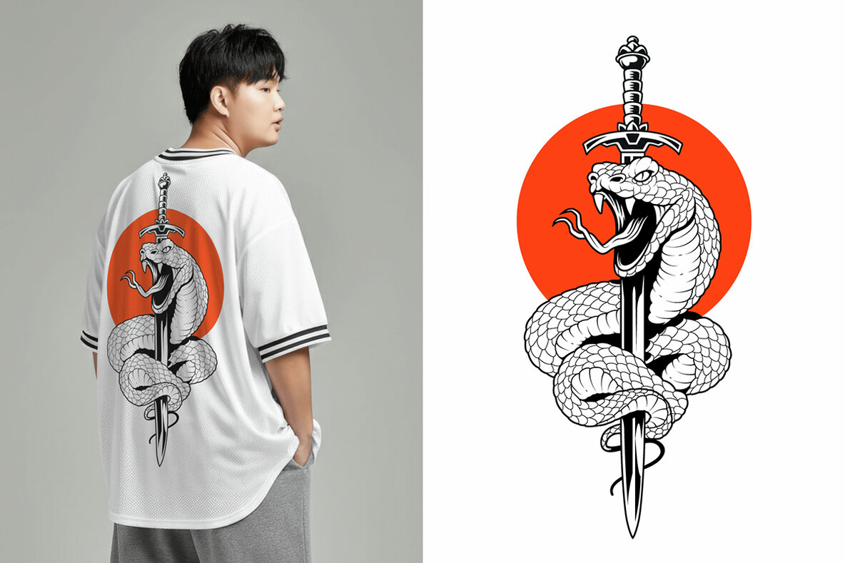 Tattoo Snake Mascot Vector Template 5