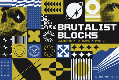 Brutalist Blocks Vector Pack