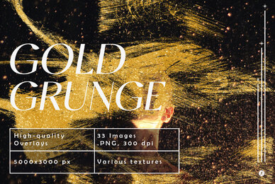 Gold Grunge Overlays
