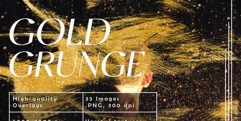 Gold Grunge Overlays