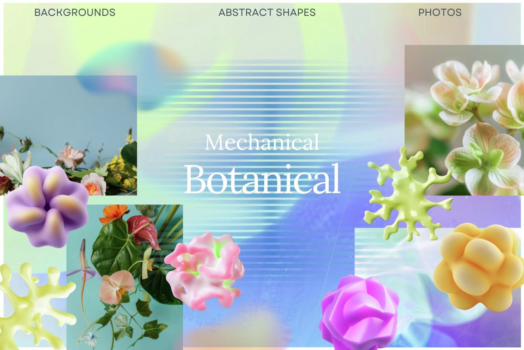 Mechanical Botanical backgrounds 1